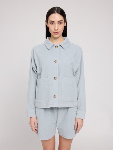 Cord Shacket pearl blue